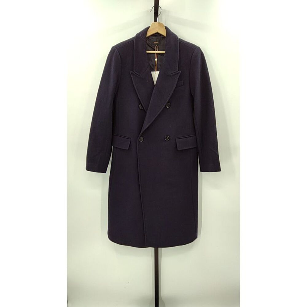 Quince Women Italian Wool Double-Breasted Coat Cadet Outerwear M